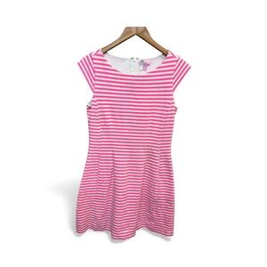 Lilly Pulitzer Pink and White Striped Dress Size Medium
